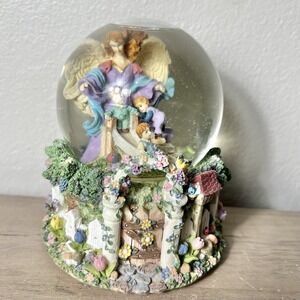 Vtg Angel Musical Snow Globe Children Garden Scene "Everybody Loves Somebody"